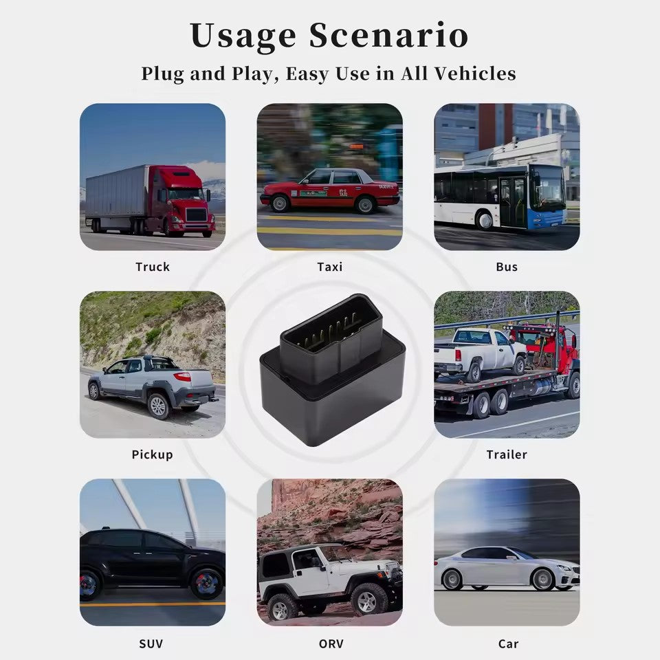 Plug-and-Play OBD Port GPS Tracker Realtime Car Waterproof Overspeed Alarm 4G/2G Network Google Track Playback PC GPS WIFI