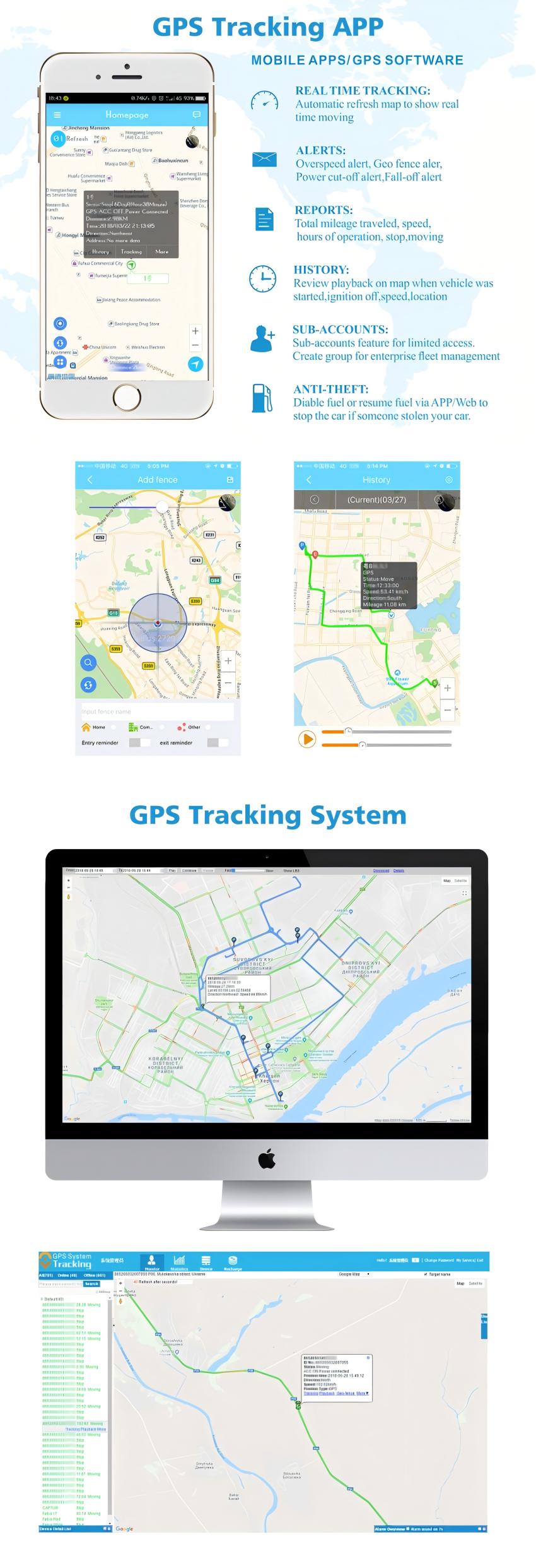 TK003 Car GPS tracker With Relay to Cut off the Engine Vehicle Tracking Device for Car Bike Motorcycle Real-Time Tracking